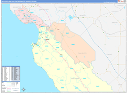 Monterey-Salinas, CA DMR Wall Map Color Cast Style
