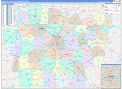 Nashville, TN DMR Wall Map Color Cast Style