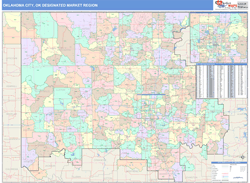 Oklahoma City, OK DMR Wall Map Color Cast Style