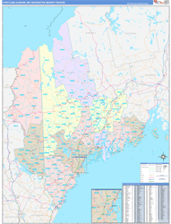 Portland-Auburn, ME DMR Wall Map Color Cast Style