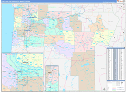 Portland, OR DMR Wall Map Color Cast Style