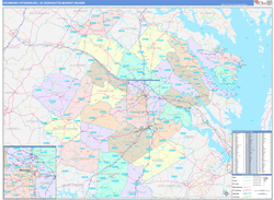 Richmond-Petersburg, VA DMR Wall Map Color Cast Style