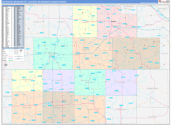 Rochester, MN-Mason City, IA-Austin, MN DMR Wall Map Color Cast Style