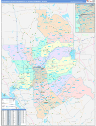 Sacramento-Stockton-Modesto, CA DMR Wall Map Color Cast Style