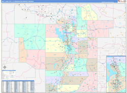 Salt Lake City, UT DMR Wall Map Color Cast Style