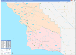 Santa Barbara-Santa Maria-San Luis Obispo, CA DMR Wall Map Color Cast Style