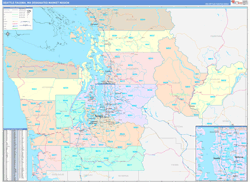 Seattle-Tacoma, WA DMR Wall Map Color Cast Style