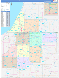 South Bend-Elkhart, IN DMR Wall Map Color Cast Style