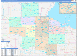 Toledo, OH DMR Wall Map Color Cast Style
