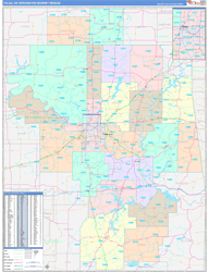Tulsa, OK DMR Wall Map Color Cast Style