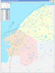 Watertown, NY DMR Wall Map Color Cast Style