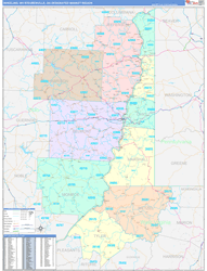 Wheeling, WV-Steubenville, OH DMR Wall Map Color Cast Style