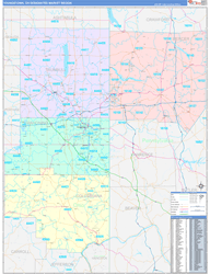 Youngstown, OH DMR Wall Map Color Cast Style