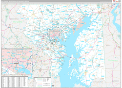 Baltimore, MD DMR Wall Map Premium Style