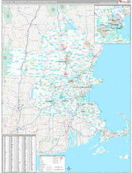Boston, MA (Manchester, NH) DMR Wall Map Premium Style