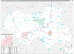 Bowling Green, KY DMR Wall Map Premium Style