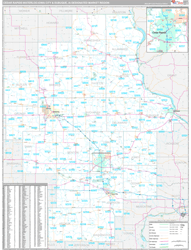 Cedar Rapids-Waterloo-Iowa City & Dubuque, IA DMR Wall Map Premium Style