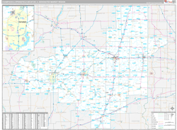 Champaign & Springfield-Decatur, IL DMR Wall Map Premium Style