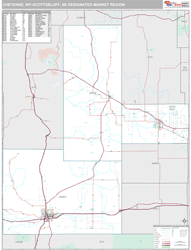 Cheyenne, WY-Scottsbluff, NE DMR Wall Map Premium Style