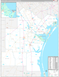 Corpus Christi, TX DMR Wall Map Premium Style