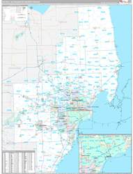 Detroit, MI DMR Wall Map Premium Style