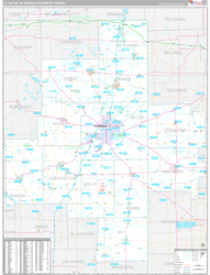 Ft. Wayne, IN DMR Wall Map Premium Style