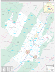 Harrisonburg, VA DMR Wall Map Premium Style