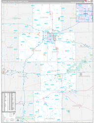 Lansing, MI DMR Wall Map Premium Style