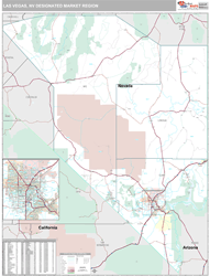 Las Vegas, NV DMR Wall Map Premium Style