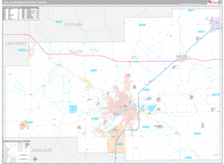 Lima, OH DMR Wall Map Premium Style