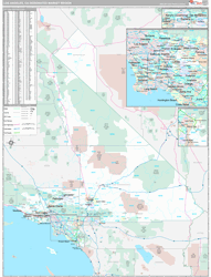 Los Angeles, CA DMR Wall Map Premium Style