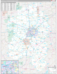 Louisville, KY DMR Wall Map Premium Style
