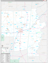 Meridian, MS DMR Wall Map Premium Style