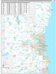 Milwaukee, WI DMR Wall Map Premium Style