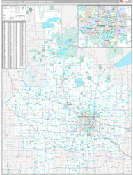 Minneapolis-St. Paul, MN DMR Wall Map Premium Style