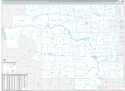 Minot-Bismarck-Dickinson (Williston), ND DMR Wall Map Premium Style