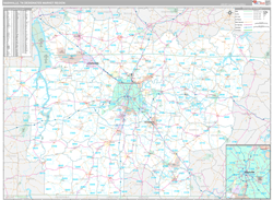 Nashville, TN DMR Wall Map Premium Style
