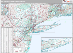 New York, NY DMR Wall Map Premium Style
