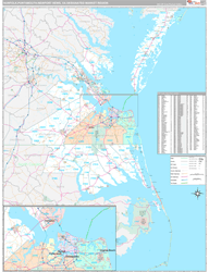 Norfolk-Portsmouth-Newport News, VA DMR Wall Map Premium Style