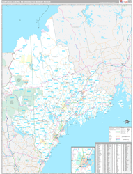 Portland-Auburn, ME DMR Wall Map Premium Style