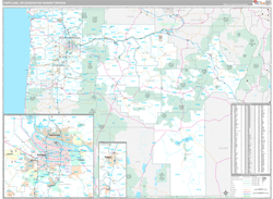 Portland, OR DMR Wall Map Premium Style