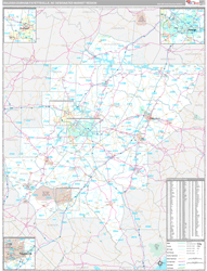 Raleigh-Durham (Fayetteville), NC DMR Wall Map Premium Style