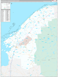 Watertown, NY DMR Wall Map Premium Style