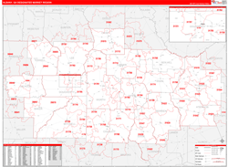 Albany, GA DMR Wall Map Red Line Style