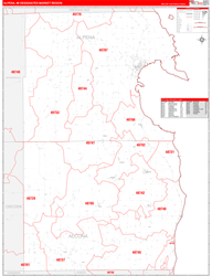 Alpena, MI DMR Wall Map Red Line Style