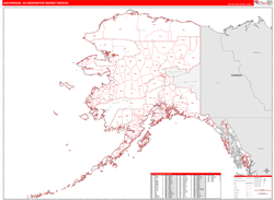 Anchorage, AK DMR Wall Map Red Line Style