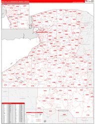 Buffalo, NY DMR Wall Map Red Line Style