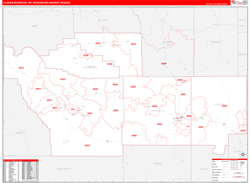 Casper-Riverton, WY DMR Wall Map Red Line Style