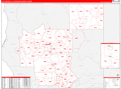 Chico-Redding, CA DMR Wall Map Red Line Style