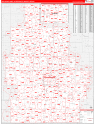 Des Moines-Ames, IA DMR Wall Map Red Line Style